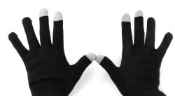 Duragadget Size Large Black Touch Screen Gloves - Suitable For Tm 9747 Tm 9747BT Tm 9748 3G Tm 9751HD Huawei Mediapad 10 Link Huawei