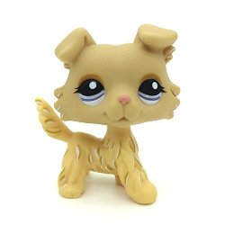Littlest Pet Shop Toys LPS 1194 Yellow Collie Dog Blue Eyes Puppy Kids Gift Rare 
