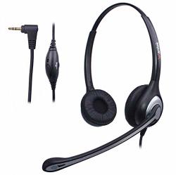 Wantek 2.5MM Jack Telephone Headset Binaural With Noise Canceling MIC Office Cordless Phone Headsets For Panasonic KX-DT333 KX-DT346 KX-DT543 KX-T7630 KX-T7730 KX-T7731 KX-TGEA20 KX-NT553 602J25D1