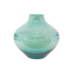 Aqua Bulb Glass Vase