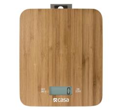 - Electronic Kitchen Scale With Clock & Countdown Timer - Bamboo