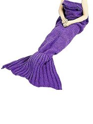 Mermaid Tail Blanket Zesta Mermaid Crochet Blanket For Kids And Baby All Season Sleeping Bag Purple Blue And Pink Purple