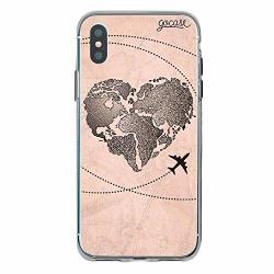 Gocase World Map Heart Vintage Case Compatible With Iphone 7 Plus Transparent With Printed Silicone Transparent Tpu Protective Scratch-resistant Mobile Phone Case World Map Heart