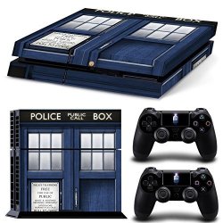 PS4 Ambur Console Designer Skin For Sony Playstation 4 System Plus Two 2 Decals For: Dualshock Controller --- Doctor Who