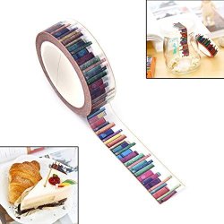 Snnplapla 10M15MM Diy Library Washi Tapes Decorative Adhesive Tapes 1 Roll - Office School Supplies