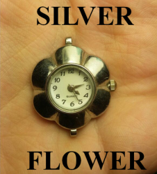 Artini Crafts - 1 Watch Face - Silver Coloured Flower