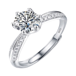 Rings Wedding Moissanite Adjustable 1CARAT Diamond - N