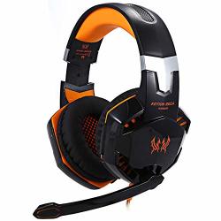 Aoile 3.5MM Gaming Headset MIC LED Headphones Stereo Surround PS3 PS4 Xbox One 360 Black Orange