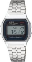 Casio Retro A159W-N1DF Digital Square Stainless Steel Watch