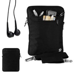 Vg Inc Midnight Black Hydei Messenger Bag Fits Your 9 Inch Barnes And Noble Nook Hd+ And Has Extra Pockets For All Your Accessories