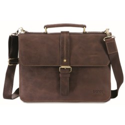 Brando Stone Laptop Briefcase - Brown