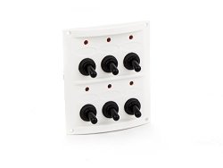 Five Oceans Toggle Switch Panel 6 Gang White - Bc 3738