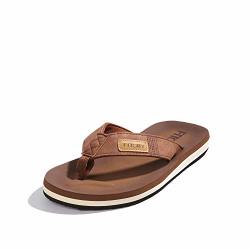 Fitory Men's Flip-flops Thongs Sandals Comfort Slippers For Beach Tan Size 9
