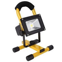 10W Wireless Rechargeable LED Flood Light Outdoor Camping Hiking Lamp Portable Stand Landscape Spotlight Emergency Light Yellow