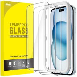 JETech Iphone 15 Plus Screen Protector Full Coverage 3-PACK