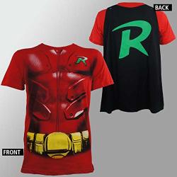 Batman Robin Mens Red Cape Tee Large