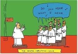 1504 'mental Choir' - Funny Merry Christmas Greeting Card With 5" X 7" Envelope By Nobleworks