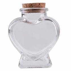 Letaosk Heart Shaped Clear Glass Small Storage Bottle Jar Container With Cork Stopper