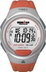 Timex Men's T5K611 Ironman Traditional 10-LAP Orange Resin Strap Watch