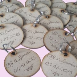 Personalised Round Thank You Key Rings Pack Of 5