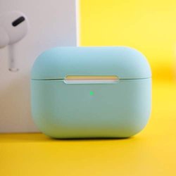 Damonlight Upgraded Airpods Pro Case Compatible With Air Pods Pro?front LED Visible?protective Silicone Airpods Pro Case Ice Blue