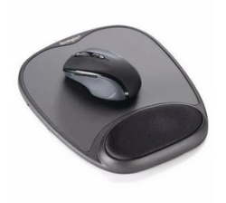 Memory Gel Mouse Pad With Integral Wrist Rest Black