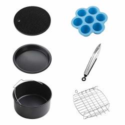 Innsky Air Fryer Accessories XL 6PCS With 8 Inch Diameter Fits All 5.3QT-5.8QT-6.3QT Air Fryer For Innsky Gowise Phillips Cosori Non-stick Dishwasher Safe Bpa