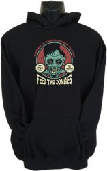 Feed The Zombies Womens Hoodie Black Xx-large