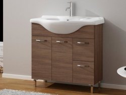 Grey Oak Floorstanding Cabinet & Ceramic Basin - 810MM