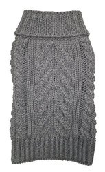 Fabdog Super Chunky Knit Turtleneck Dog Sweater Heather Grey 20"