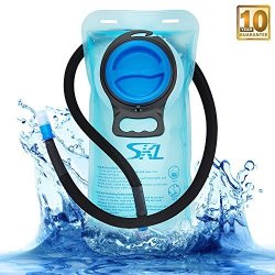 SKL Hydration Bladder 2 Liter Water Bladder Leak-Proof Hydration Pack Replacement with Upgraded Auto Shut-Off System for Hiking Running Cycling Biking Climbing Adults 