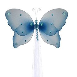 The Butterfly Grove Emily Butterfly Curtain Tieback For Baby Hawaiian Blue SMALL 5" X 4