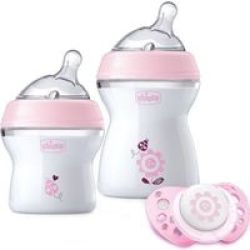 Chicco Natural Feeling Feeding Gift Set Girl Pink