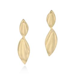 Organic Double Leaf Earrings - 18KT Yellow Gold Vermeil