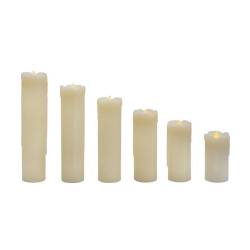 6PCS LED Flameless Candles With Dripping Effect Ivory
