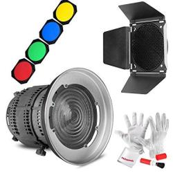 Aputure Fresnel Lens Mount With Barn Door Honeycomb Grid And 4 Color Filters For Cob 300D 120D 120T Light Storm Ls C300D