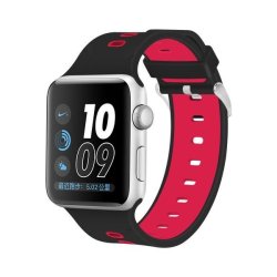 Killerdeals 38MM Silicone Strap For Apple Watch - Black & Red