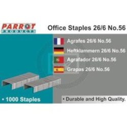 Staples Staple Size: 26 6 NO.56 Box Of 1000 30 Pages