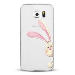 Samsung Galaxy S6 Edge Case Qissy Tpu Crystal Transparent Cute Rabbit Elephant Bear Strawberry Balloon Back Cover Shockproof . S6 Edge 3