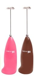 Bestsupplier Handheld Electric Milk Frother 2 Pcs Brown And Pink