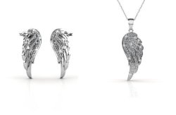 DESTINY Mikaeala Angel Wing Necklace Set With Swarovski Crystals