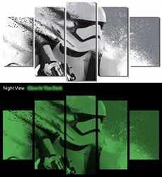 Picture Sensations Glow In The Dark Framed Canvas Art Print Star Wars Stormtrooper The Force Awakens Wall Canvas Art - 60"X32