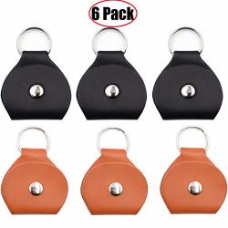 Guitar Pick Holder Case 6 Pack Leather Keychain Plectrum Cases Bag