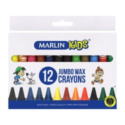 Marlin Kids Jumbo Wax Crayons 14MM 12'S Pack Of 12