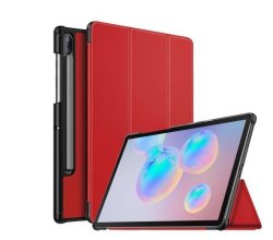 Tuff-Luv Smart Case For Samsung Galaxy Tab S6 Lite 2022 10.4" P613 P619 With Pen stylus Slot Holder - Red