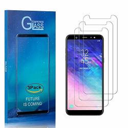 The Grafu Tempered Glass Screen Protector For Galaxy A6 Plus 9H Hardness 99.99% Clarity Scratch Resistant Screen Protector For Samsung Galaxy A6 Plus 3 Pack