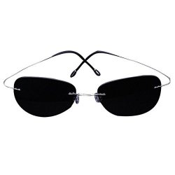 Zando UV400 Blocking Polarized Sports Fishing Elegant Sunglasses Silver Frame Grey Lens