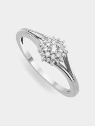 Goldair Gold Diamond & Created White Sapphire Women&apos S Star Ring