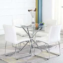 glass dining table and 4 chairs set