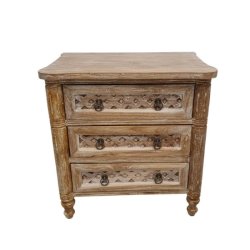Natural Wooden Mabel Bedside Pedestal Sotran Dekorativ